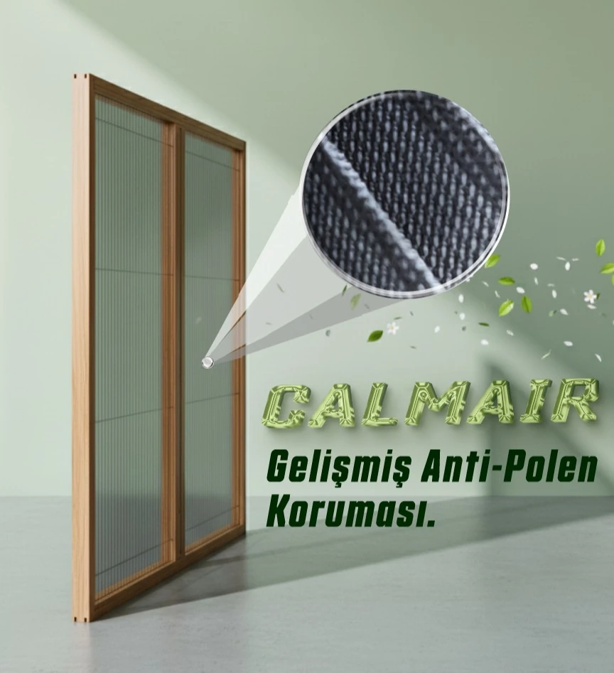 CalmAir DOUBLE Akordeon Pileli Plise Kapı Sineklik - Maun Sineklik